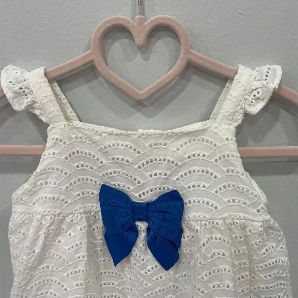Janie and Jack Eyelet Ruffle White Romper 6-12 Months